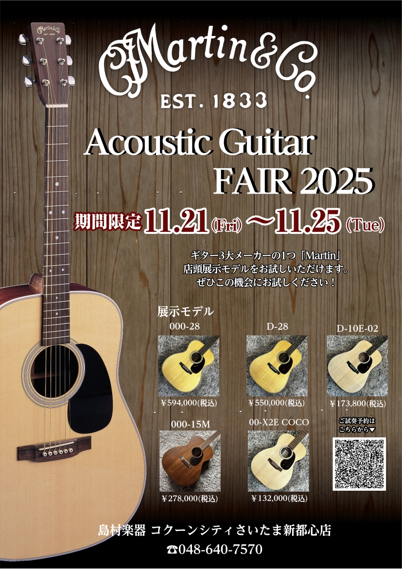 Martinアコースティックギターフェア開催します！【11/21～11/25