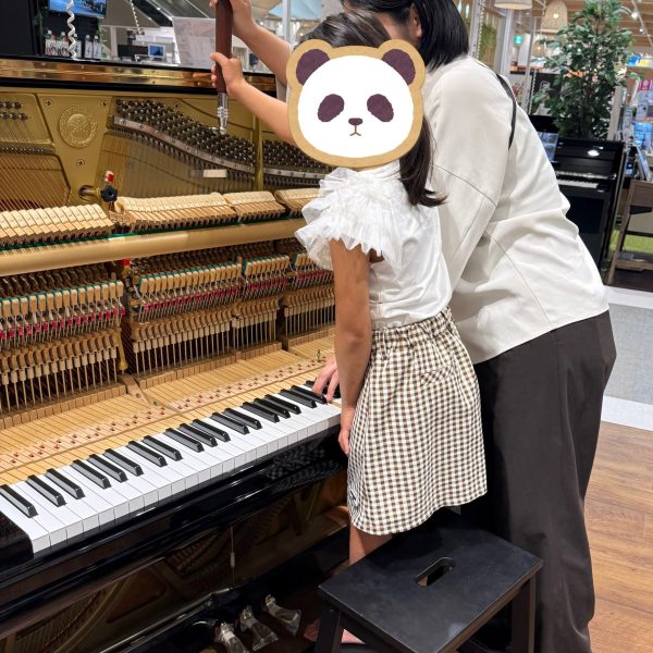 さぁ調律開始！ピアノを鳴らしながらピンを動かして音が合ったタイミングを耳で聞き取ります。