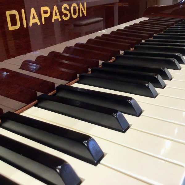 鍵盤は河合楽器のグランドピアノでも定評のあるファインアイボリーとファインエボニーです。温かみのある手触り。