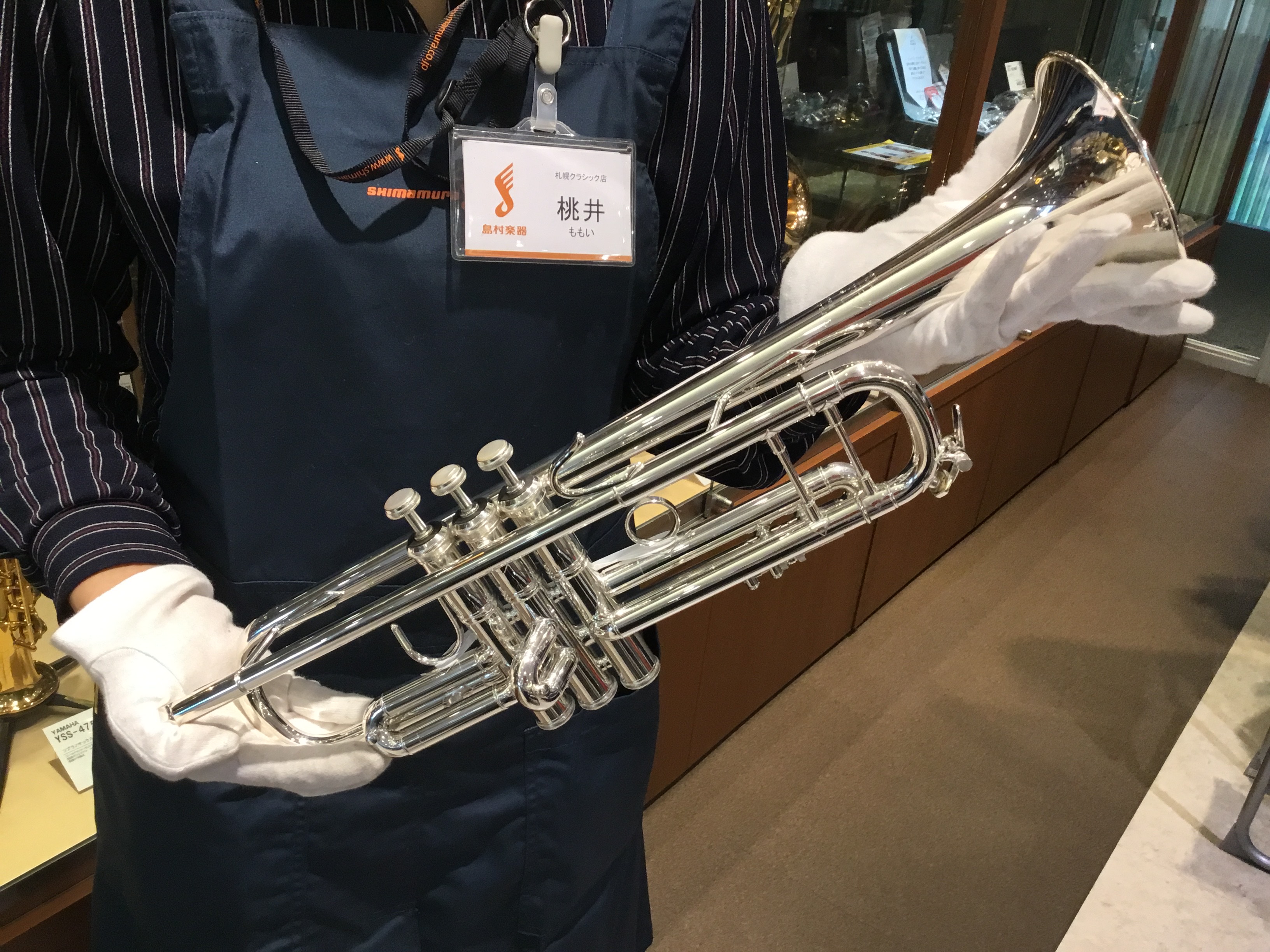 金管楽器担当者:桃井 学生時代、吹奏楽部で金管楽器を担当していました。お気軽にお声がけください!