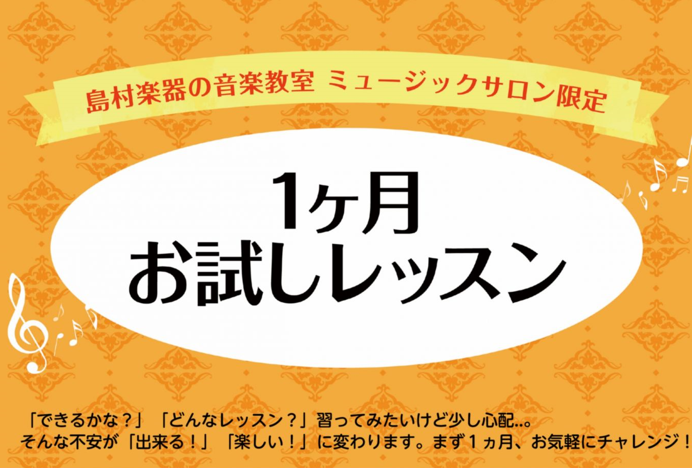 **1ヶ月のお試しレッスンでトライ！ とにかく今この曲が弾きたい！というものがあれば、まず1ヶ月レッスンを体験してみることが可能です。]]お申込み頂いてから1カ月間レッスンに通っていただけます。]]しかも入会金は必要ありません。]]また、そのまま続けてレッスンを受講したい場合は、]]入会金をいただき […]