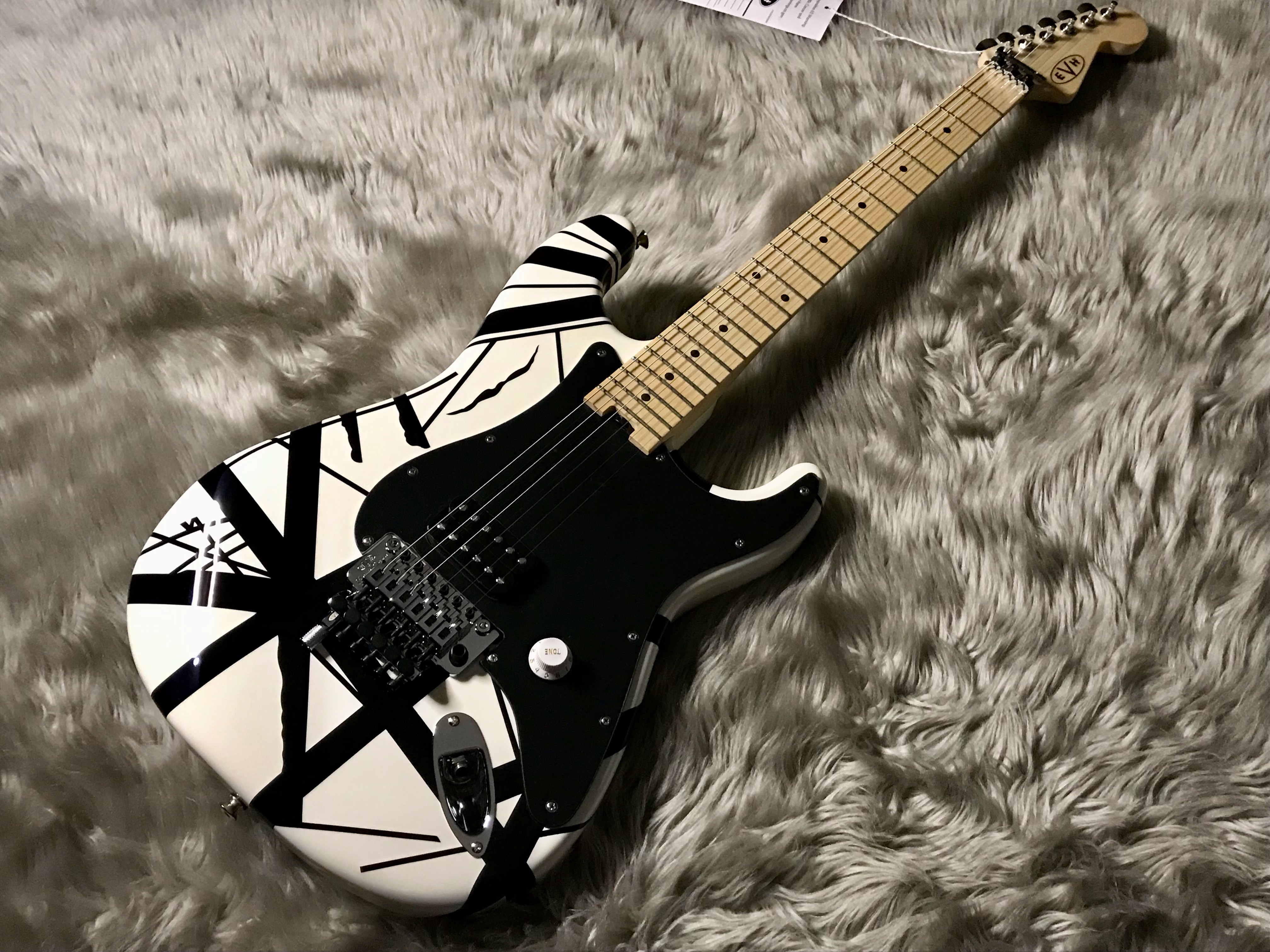 エレキギターEVH Stripe Series White with Black Stripes