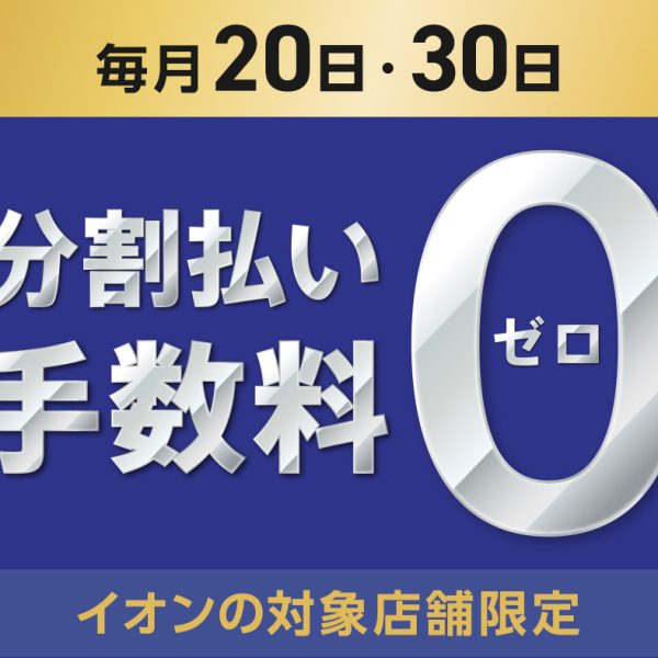 【通年】毎月20日・30日 イオンカード　分割払い手数料が無料！