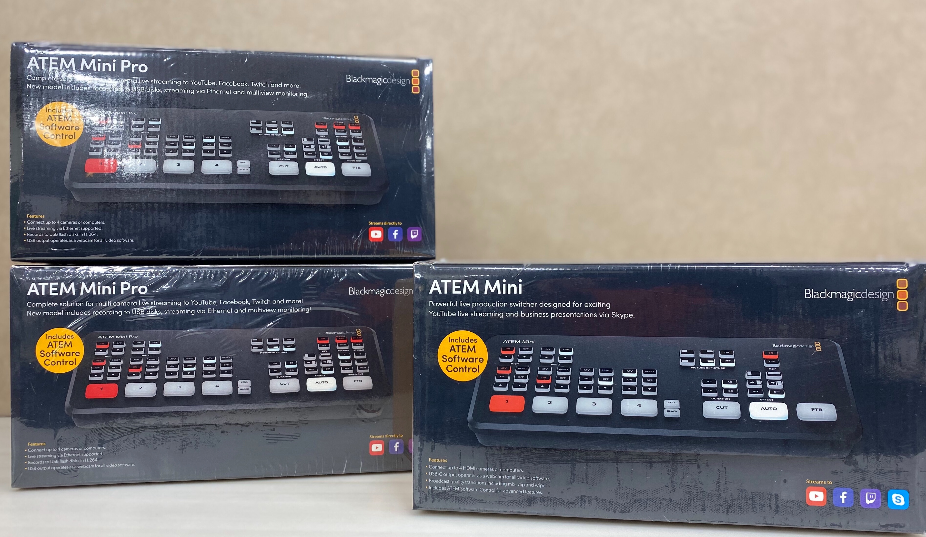 【動画配信用スイッチャー】BlackMagicDesign ATEM Mini, ATEM Mini Pro