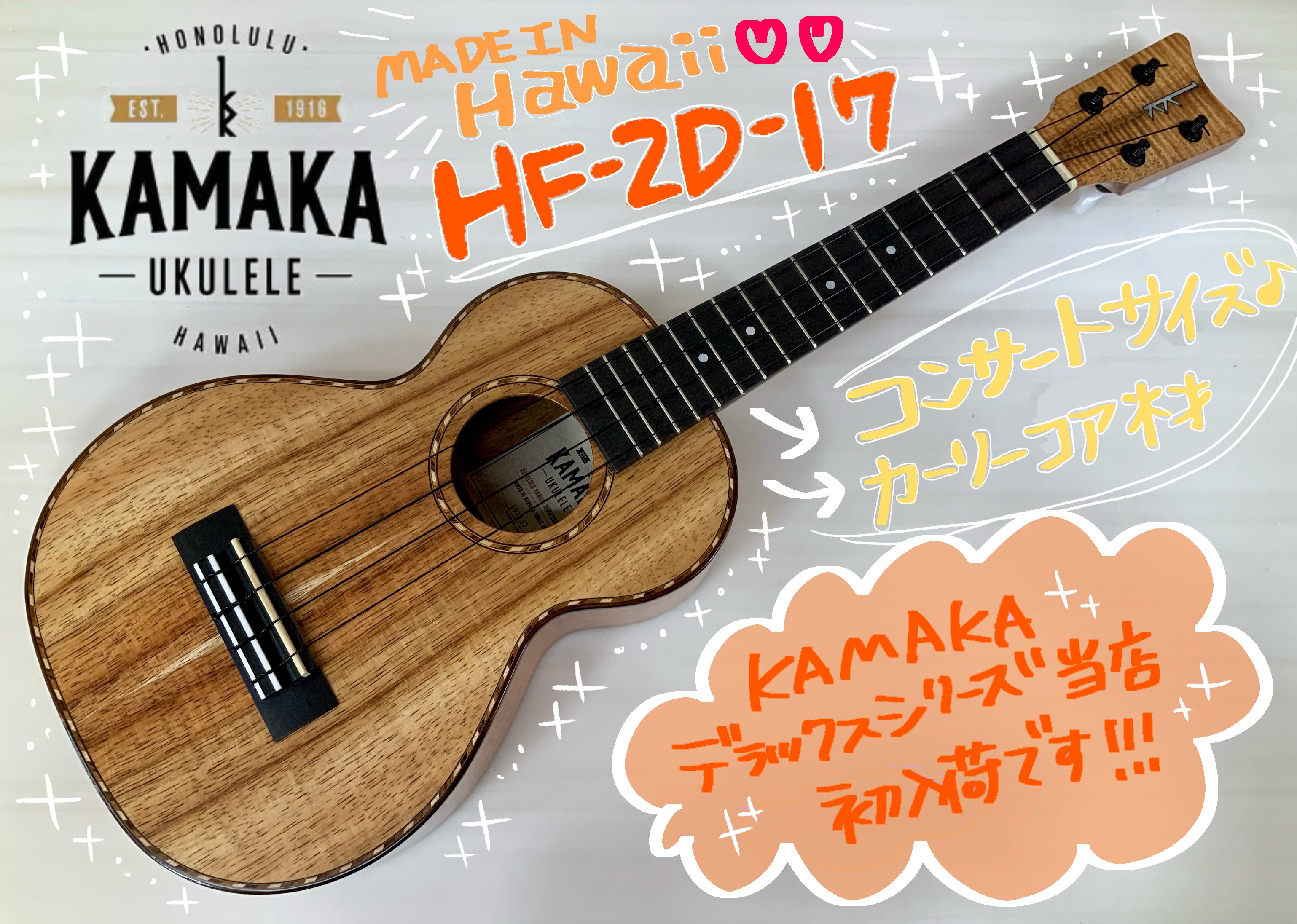 KAMAKA HF-2D-17 コンサートサイズ入荷しました♪ 商品のお問い合わせはこちらまで♪