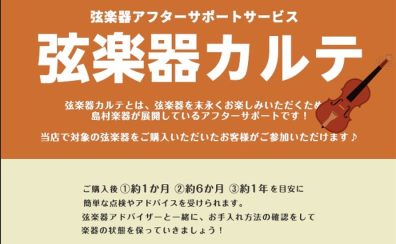 【弦楽器】島村楽器の弦楽器アフターサポート「弦楽器カルテ」実施中！