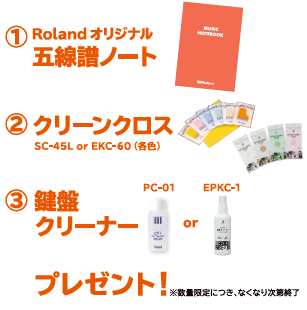 五線譜ノート・鍵盤お手入れセットプレゼント♪