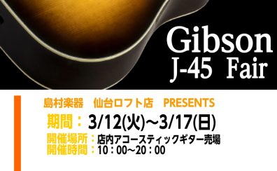 【3月17日(日)まで！】Gibson J-45 フェア開催！