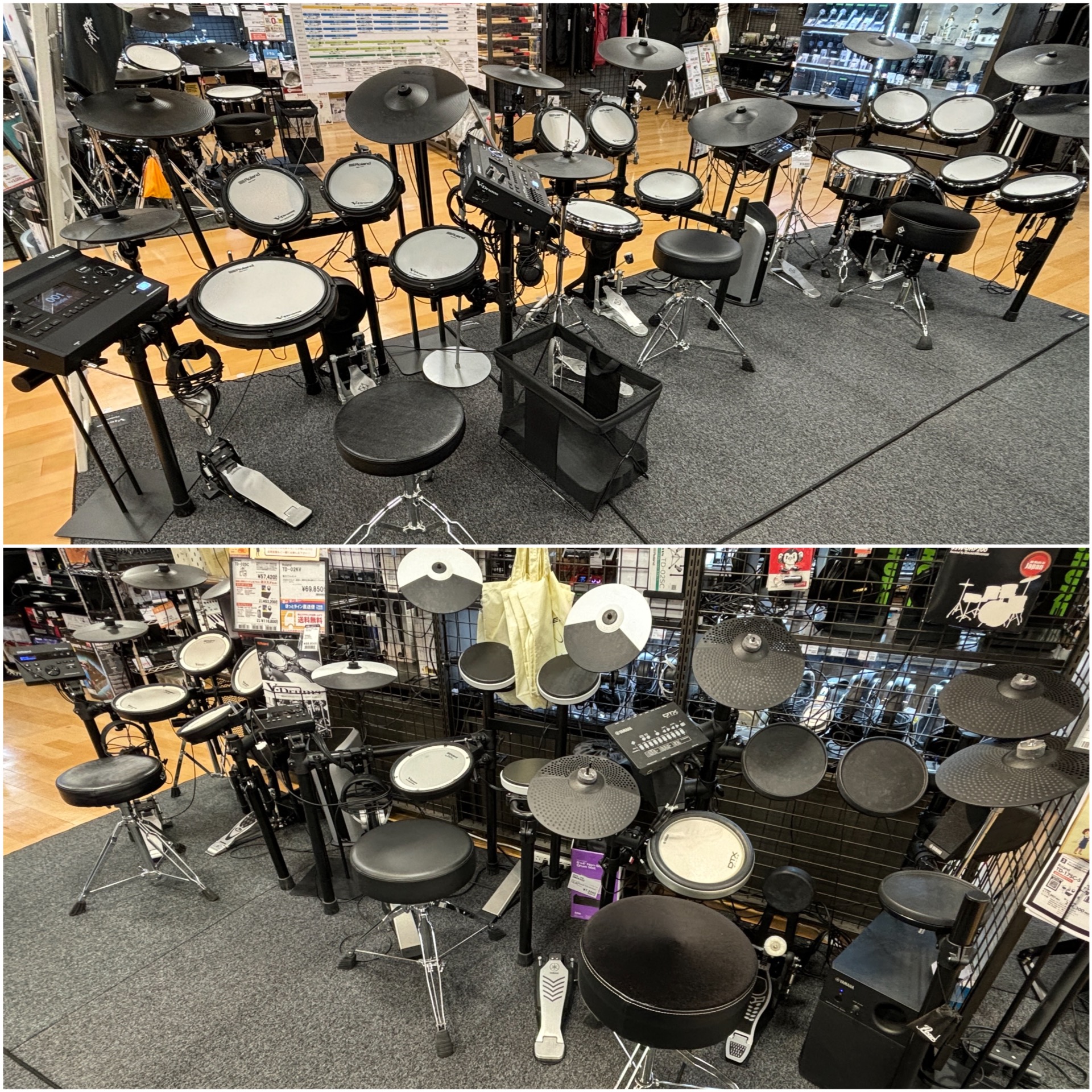 豊富な展示量で、皆様のドラム生活をトータルサポートいたします。電子ドラムのことでしたら何なりとご相談ください。