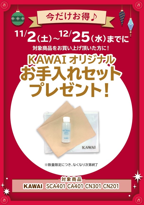KAWAIお手入れセット　プレゼント！