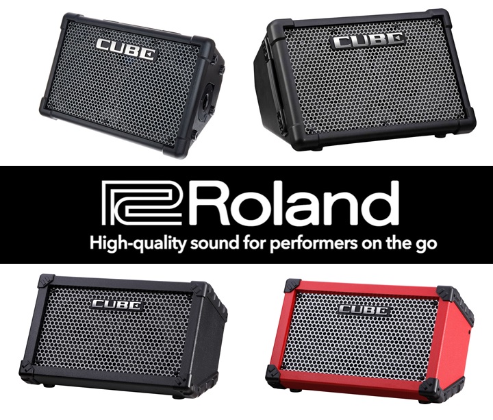 ACアダプターは欠品です路上ライブ用小型軽量ステレオ・アンプ　Roland Cube Street