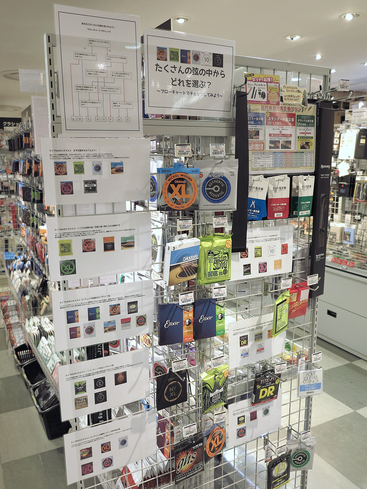 店頭でのギター/ベース弦選びに、お役立てください
