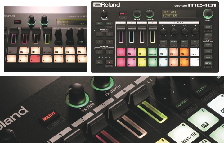 【MC-101】GROOVEBOX MC-707同等のクオリティを 手のひらサイズのコンパク ト・ボディに凝縮