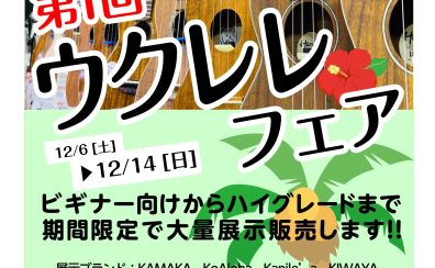 【ウクレレ】第1回ウクレレフェアin新宿12/6(土)～12/14(日)