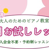 春の1ヶ月お試しピアノレッスン🌸【大人のためのピアノ教室】三郷・吉川・流山市