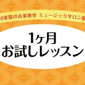 【1ヶ月お試しレッスン】予約制 大人のための音楽教室