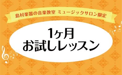 【1ヶ月お試しレッスン】予約制 大人のための音楽教室