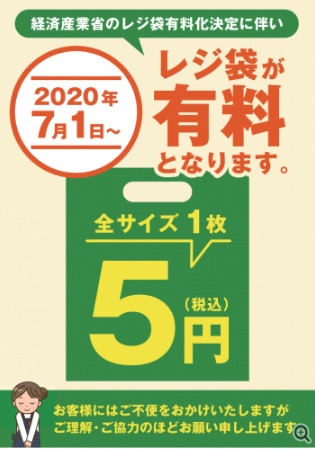 経済産業省のレジ袋有料化決定に伴い、7月1日より島村楽器ではレジ袋を全サイズ1枚5円とさせていただきます。 ご不便をおかけしますがご理解とご協力よろしくお願いいたします。