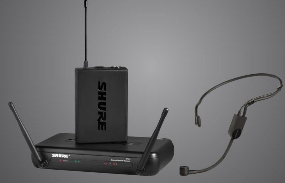 ヘッドセットタイプ ワイヤレスマイクSHURE SVX14/PGA31