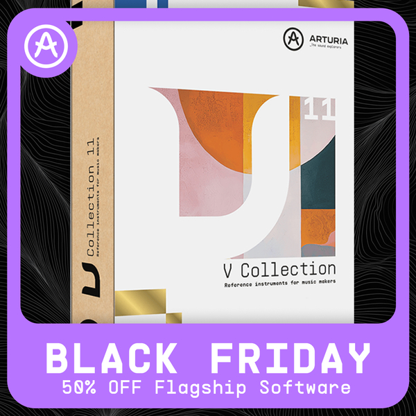 【ARTURIA】V-COLLECTION 11 PRO<br />
通常¥99,000（税込）<br />
→￥49,995（税込）<br />
12月9日まで　<br />
こちらの商品はダウンロードにて当日・よく営業日中にお渡し可能