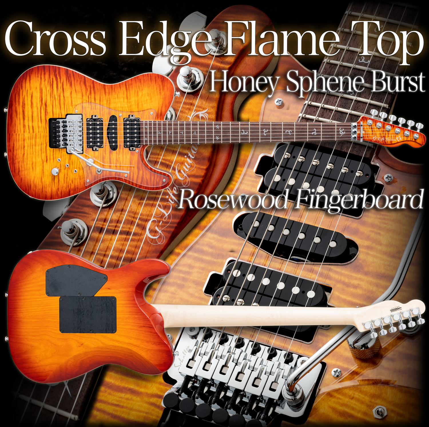G-Life GuitarsCross Edge Flame Top / Honey Sphene Burst  Rosewood Fingerboard