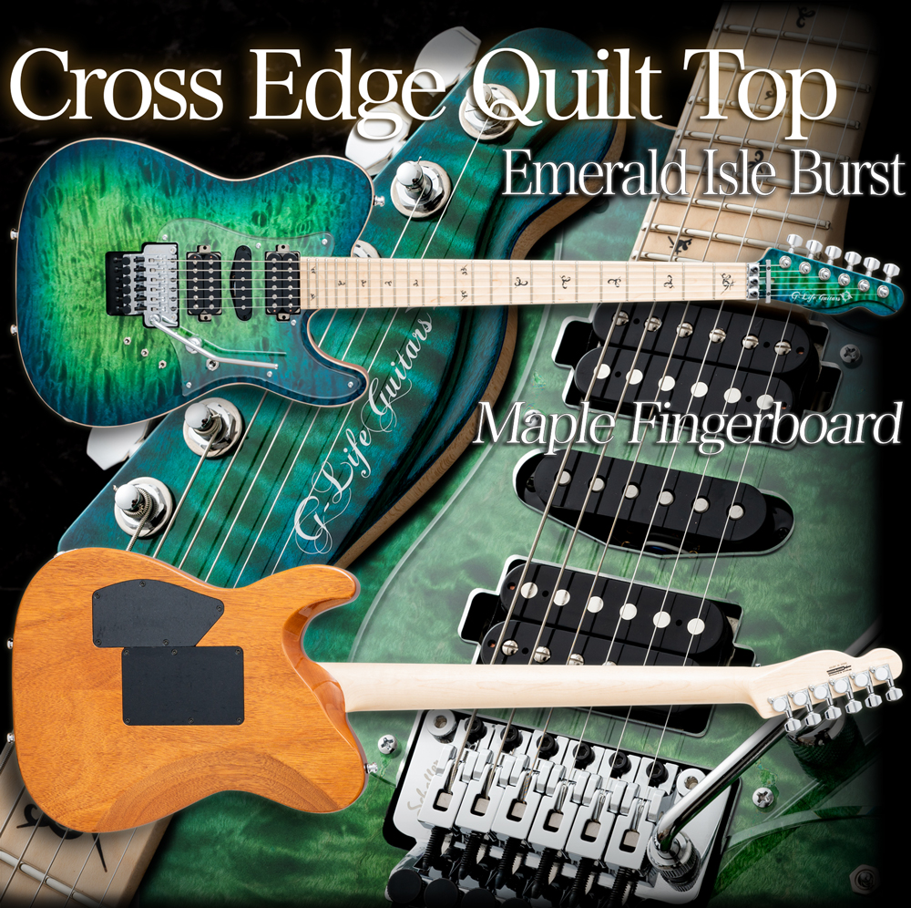 G-Life GuitarsCross Edge Quilt Top / Emerald Isle Burst