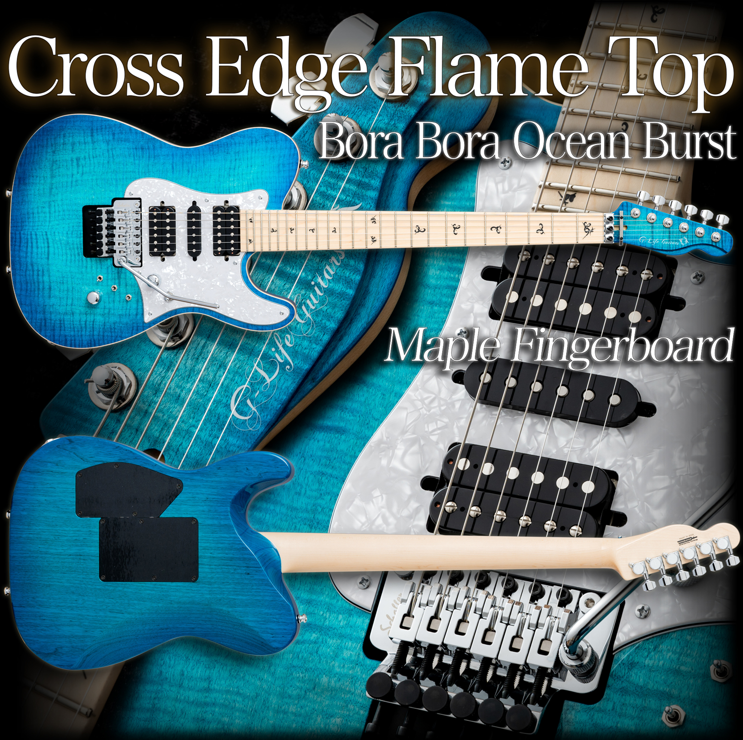 G-Life GuitarsCross Edge Flame Top / Bora Bora Ocean Burst