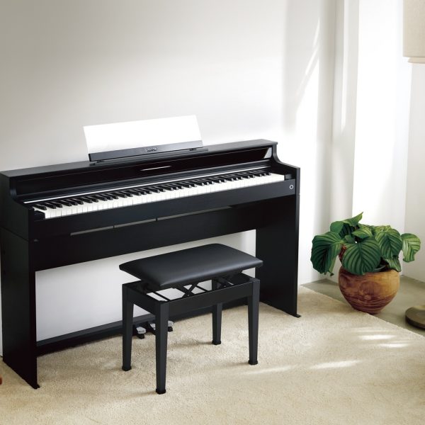 型番	AP-S5000GP/S<br />
販売価格　￥181,500(税込)<br />
<br />
2024年2月22日発売！カシオ×島村楽器コラボ電子ピアノです。コンパクトでスリムな筐体を採用しながらも、ピアノの自然な響きと弾き心地を再現しました！2025年2月27日(木）に新色グレーベージュウッド調（GB）が追加されました！<br />
<br />
こだわりの木製鍵盤。強弱が光の動きで見て分かる「ビジュアルインフォメーションバー」、自分が今弾いたフレーズを聴き返すことができる「インスタントリプレイヤー」など練習に適した機能が盛りだくさんです。A4にすっぽり収まってしまうコンパクトな奥行が嬉しいポイントです♪<br />
<br />
基本据付設置料無料