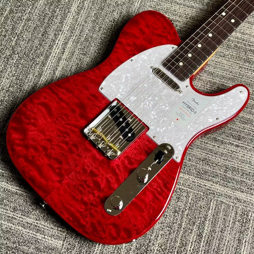 FenderMade in Japan Hybrid II 2024 Collection Telecaster Quilt Red Beryl 