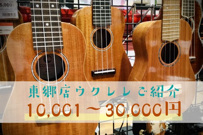 【10,001円～30,000円】東郷店のウクレレ価格帯ごとにご紹介♪