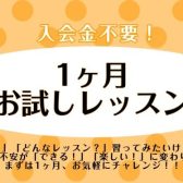 【大人のためのピアノ教室】1ヶ月お試しレッスン受付中！