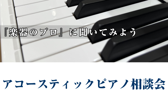 こんにちは！当店ホームページをご覧いただきありがとうございます。島村楽器ららぽーと豊洲店 ピアノアドバイザーの小沢・小笠原と申します。この度、島村楽器ららぽーと豊洲店で「アコースティックピアノ相談会」を開催致します！ アコースティックピアノってどうやって選べばいいの？ ・電子ピアノとアコースティック […]