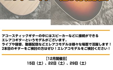 あなたにピッタリのギターが見つかる！エレアコギター購入相談会