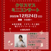 【ミニコンサート】12/23(土)フルートインストラクターとによるクリスマスコンサート開催！