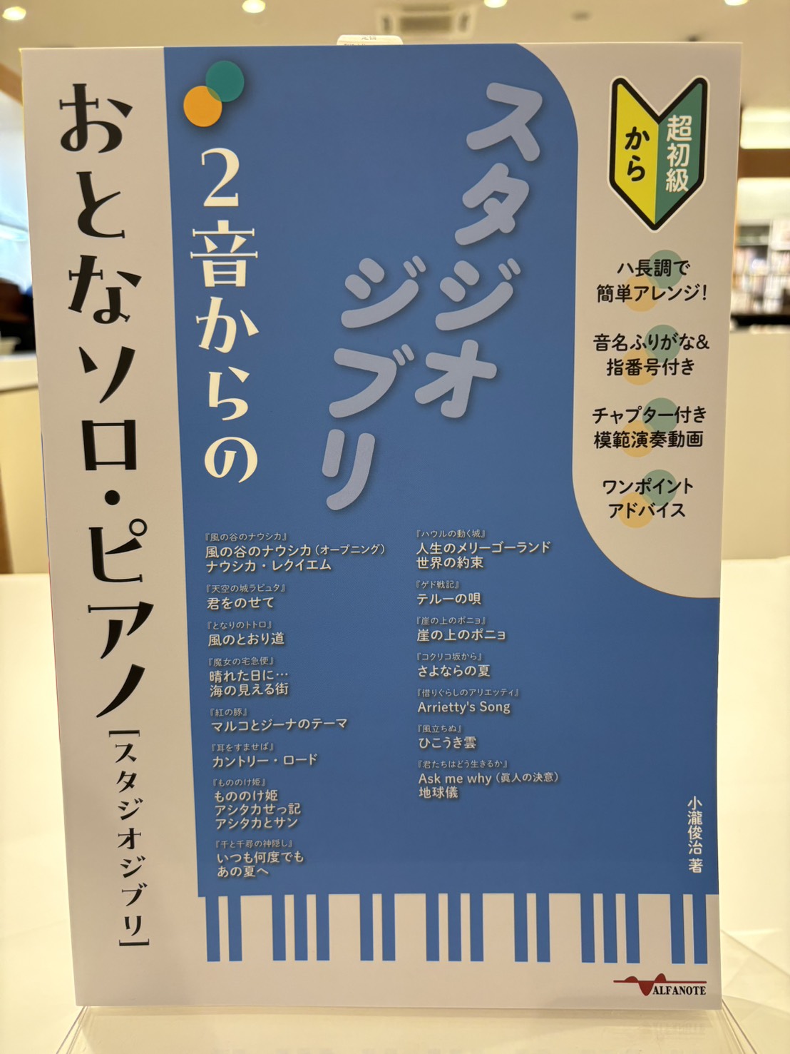 2音からのおとなソロ・ピアノ［スタジオジブリ］～ハ長調アレンジ＆演奏動画・音名ふりがな・指番号つき