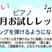 ピアノ　1ヶ月お試しレッスン　夏ソングを弾けるようになろう！