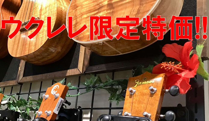 お買い得！！ウクレレ限定特価情報！