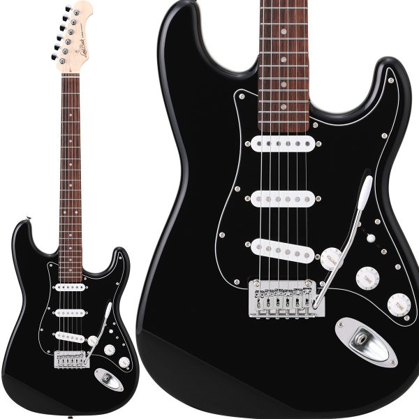 Laid Back LST-5-R-3S (Vintage Black)<br />
¥ 49,000 (税込)<br />
クラシックなデザイン、細めのネック、丸められたフレット端、ボディ木材には音響的に人気の高いアルダー材など、随所にこだわりが見られるモデルです。<br />
基本的には歯切れの良いサウンドが持ち味ですが、パワフルなサウンドが得られる「ハムバッカーモード・ブレンダー」を搭載しているので、幅広いサウンドを得られる1本となっています。