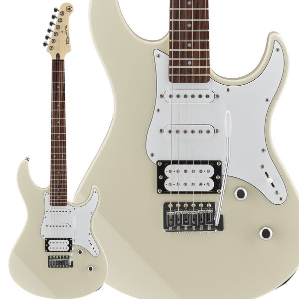 PACIFICA112V （ヴィンテージホワイト）<br />
￥ 38,500 (税込)<br />
シャープで歯切れのいいサウンドと、ヘビーでパワフルなサウンドが1本のギターで得ることが出来ます。<br />
1本のギターでいろんなジャンルをカバーしたい方には良い選択になるのではないでしょうか！<br />
人気カラーの白系です。
