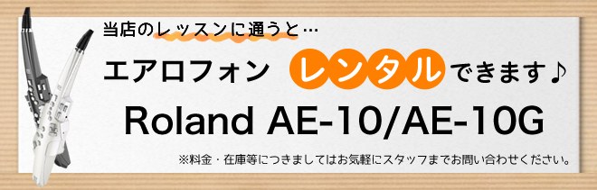 レッスンに通うと、エアロフォンレンタルできます