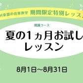 🌞夏の1ヶ月お試しレッスン🌞8/1~8/31まで4回までレッスンお試しできます!〈大人限定〉