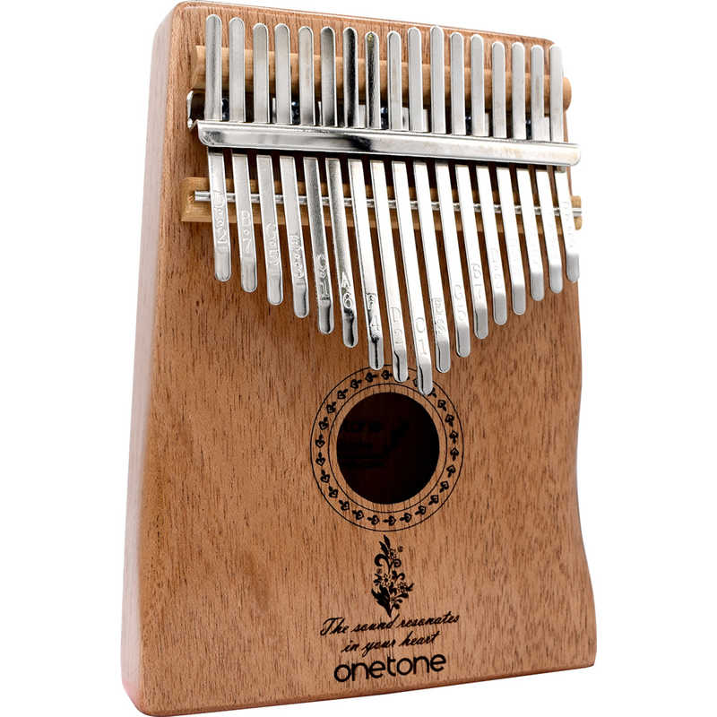 onetone / OTKL-02/MH 

温かみのあるマホガニー材を使用した、初心者でも手軽に癒やしの音色を楽しめる17キーの標準的なカリンバです。
音階が刻印されているため視覚的に分かりやすく、必要なアクセサリーが揃ったオールインワンのセット内容が魅力です。

3,850円（税込）