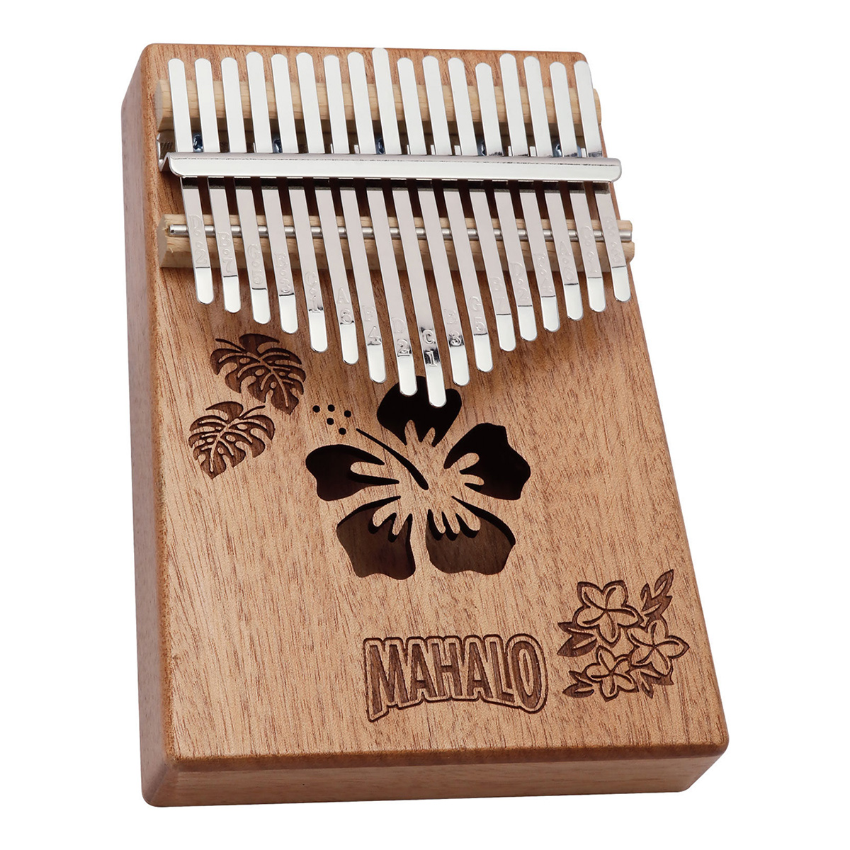 マハロ / M-KALIMBA	NTU	

アフリカの伝統的なネイティブ柄の彫刻が施された、素朴で温かみのあるデザインが魅力のカリンバです。
軽量なボディとクリアな音色を両立しており、指先ひとつで南国の開放感あふれる響きを手軽に楽しめます。

4,950円（税込)
