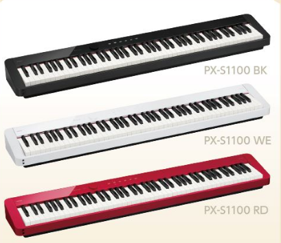CASIO　PX-S1100

販売価格
￥59,400

世界最小クラスのスリムさと、インテリアに映えるデザイン性。レッド（RD）とブラック（BK）からお好みを選べます。