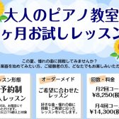 【南大沢・大人のピアノ教室】1ヶ月お試しレッスンのご案内
