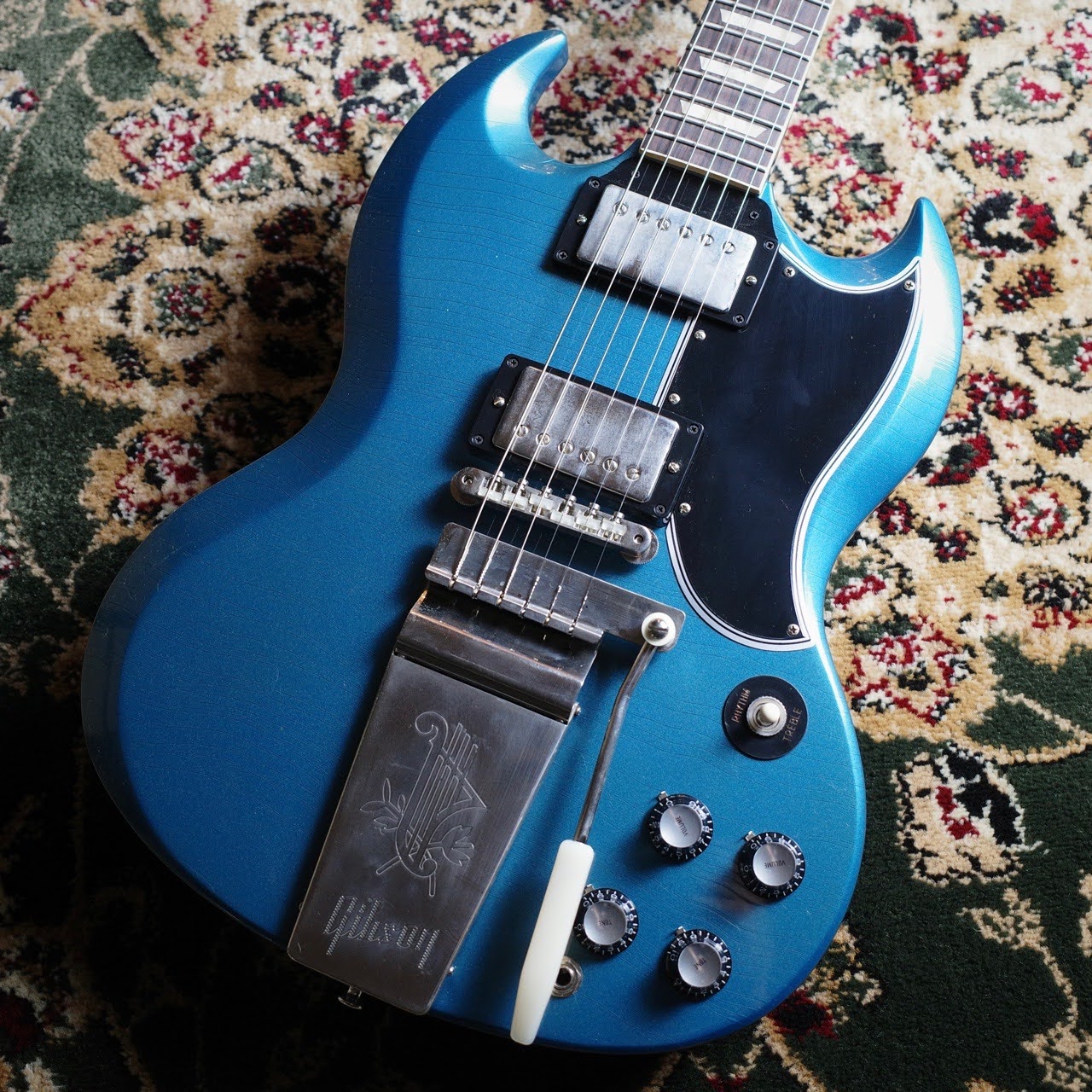 新品Gibson Custom Shop Murphy Lab 1964 SG Standard with Maestro Vibrola Ultra Light Aged Antique Pelham Blue 