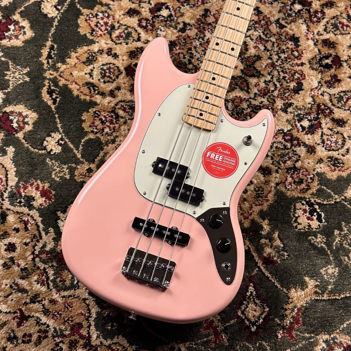 新品Fender Limited Edition MUSTANG BASS PJ Maple Fingerboard Shell Pink