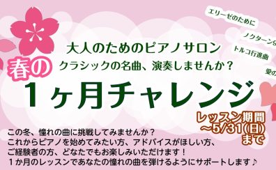 この春、新しい趣味を見つけませんか？【1ヶ月お試しピアノレッスン🎹】