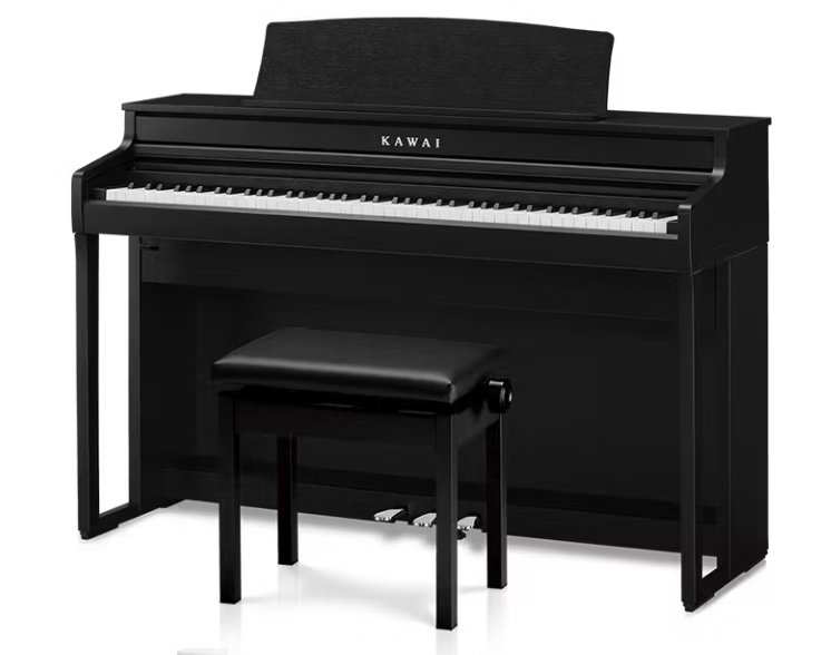 【SCA401】　￥209,000(税込)

白鍵黒鍵全てが、鍵盤内部に樹脂を一切使用しない木製鍵盤となっています。このクラスの電子ピアノとしては唯一の「フル木製鍵盤」で、自然なタッチ感が魅力的な一台です。カワイ×島村楽器コラボモデル限定で専用アプリでコード辞典が利用できます。