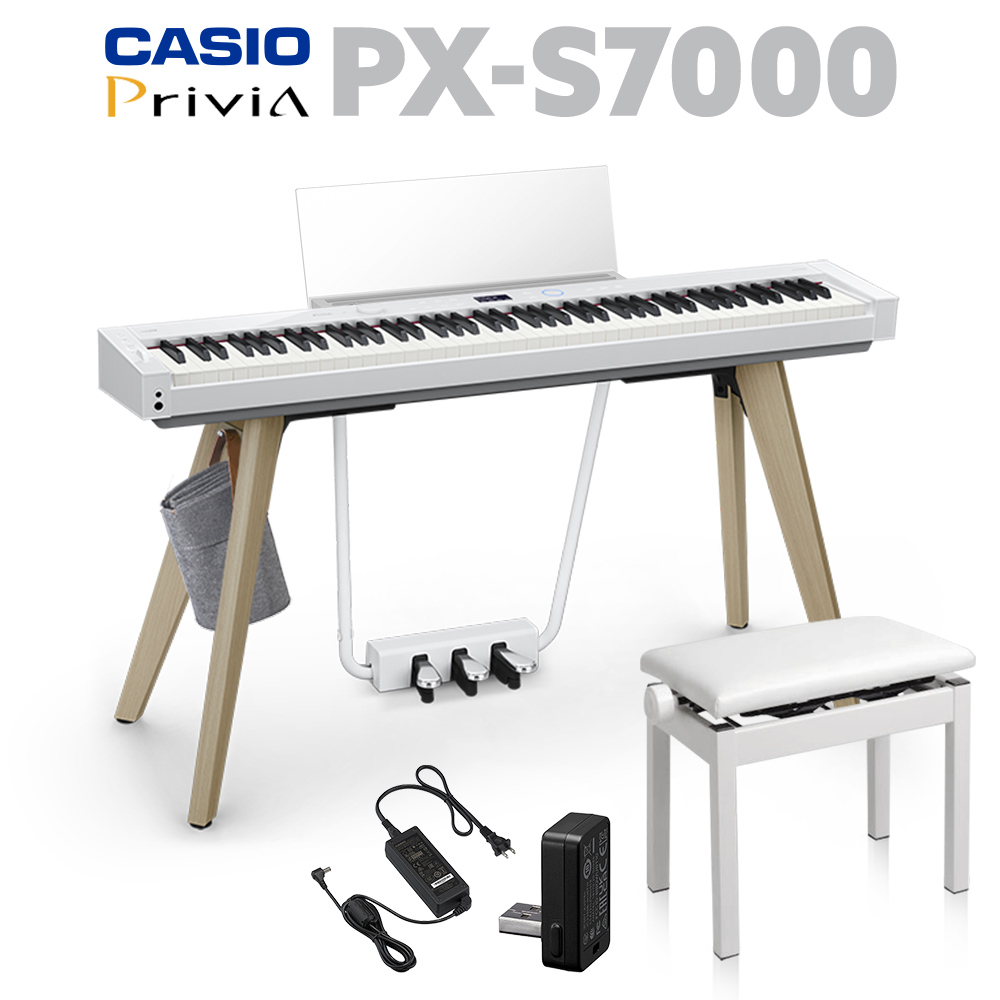CASIO(樹脂×木材ハイブリッド鍵盤)PX-S7000(BK,WH)